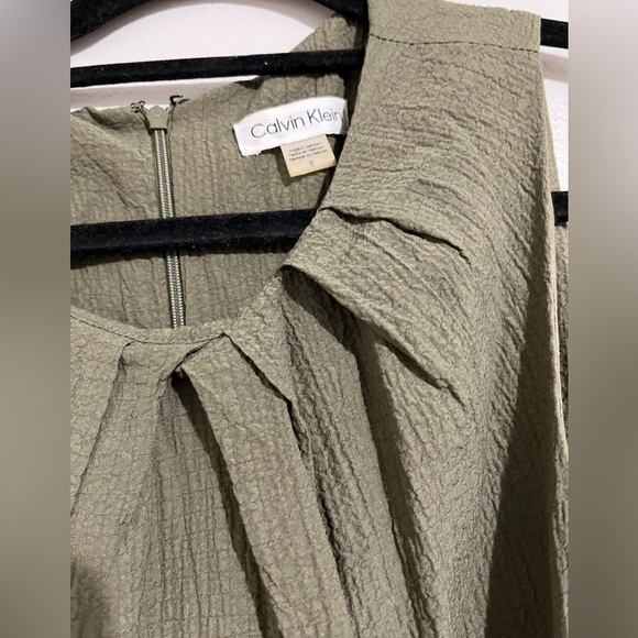 Calvin Klein Textured Olive Dress - Picture 6 of 8